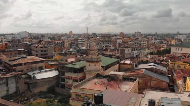 The old town of Mombasa, Kenya. Aerial shots.