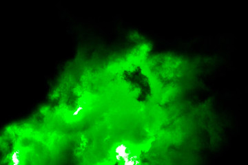 green flare smoke