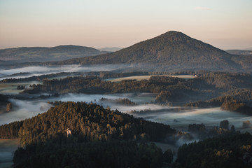 Morning a few moments before sunrise in Czech republic