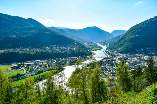 View Of The Otta City At Norway