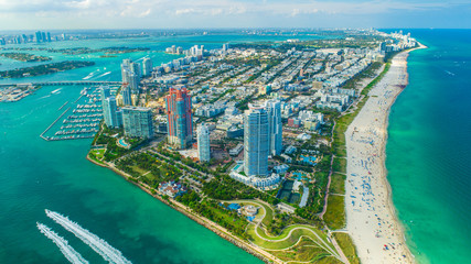 View of Miami Beach, South Beach. Florida. USA.  - Powered by Adobe