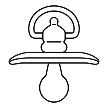recommend clip art: Pacifier sign in outline style on a white background. Baby soother. Vector icon