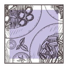 delicious italian food with frame