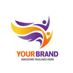 simple abstract fitness logo, abstract active sport logo,elegant abstract active people logo