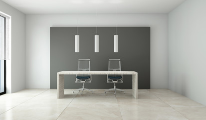 Office interior 3D rendering