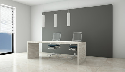 Office interior 3D rendering