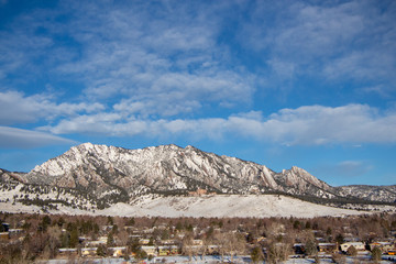 Snowy Boulder Flatirons