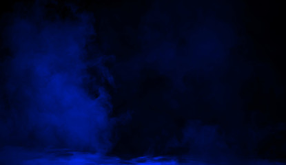 Blue smoke background . Misty effect texture overlays for text or space.