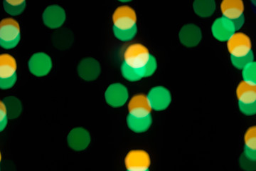 Colorful abstract blured bokeh from lights at night