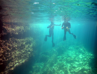 Fototapeta na wymiar Underwater canyon near the Tarkhankut peninsula. Crimea.