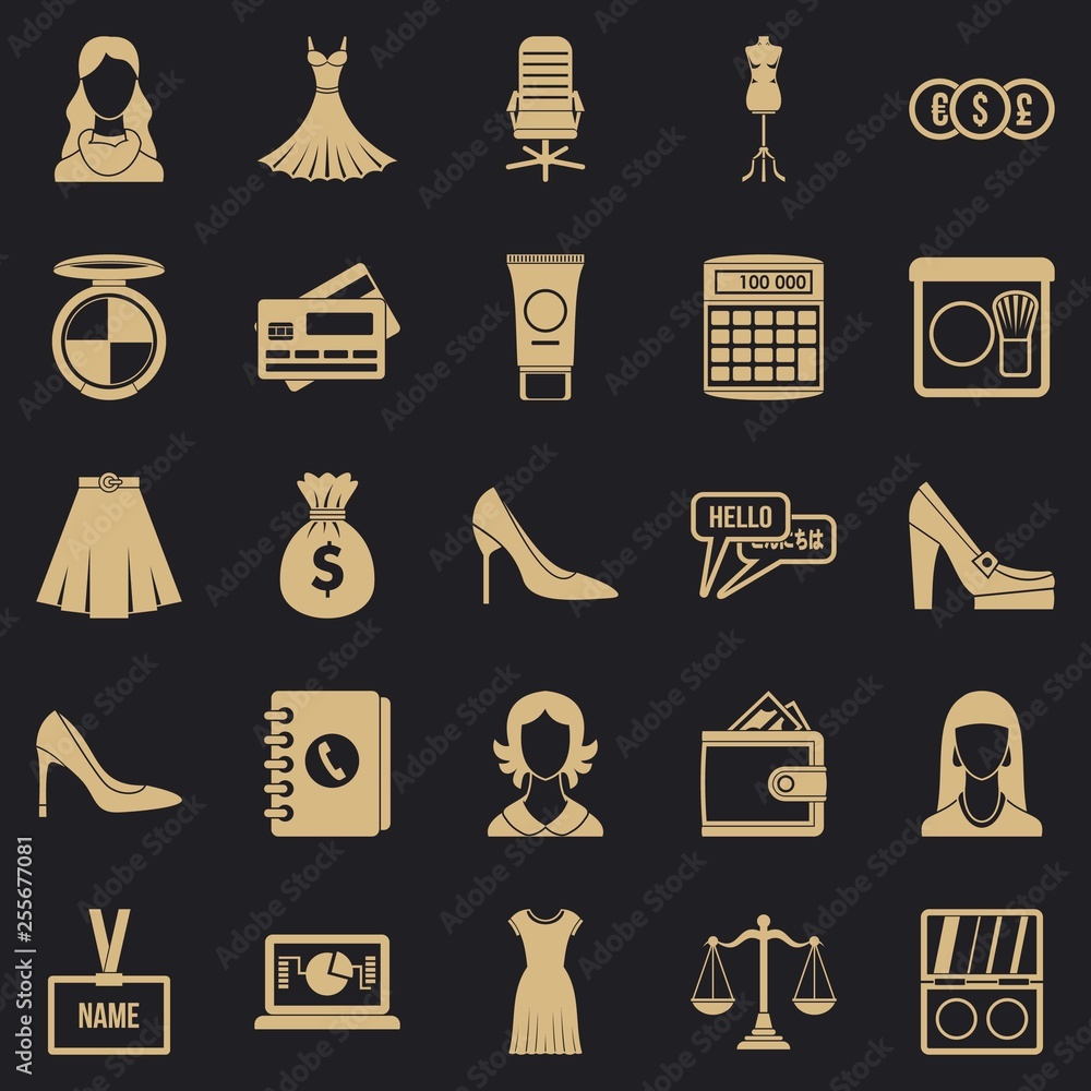 Poster business development icons set. simple set of 25 business development vector icons for web for any d