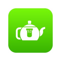 Teapot with handle icon. Simple illustration of teapot with handle vector icon for web