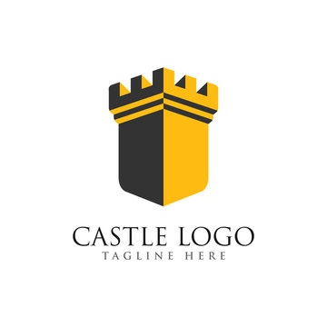 castle logo design vector