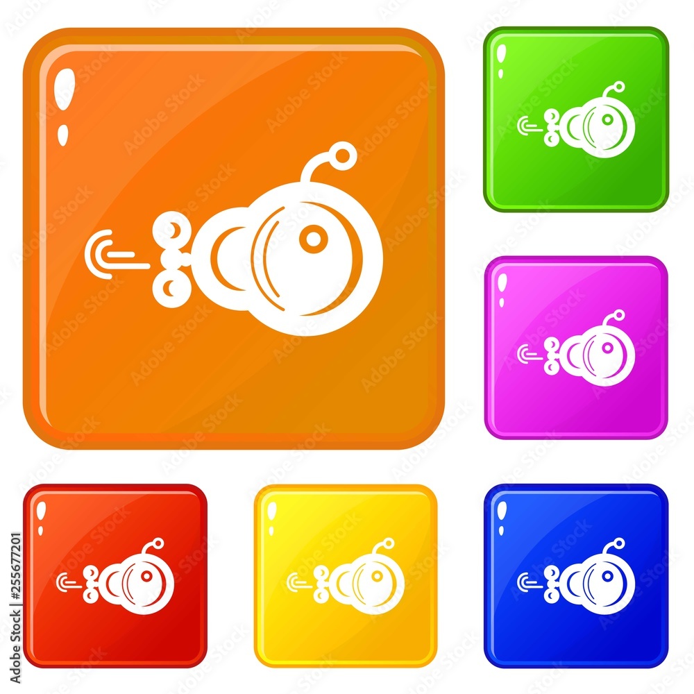 Poster bathyscaphe icons set collection vector 6 color isolated on white background