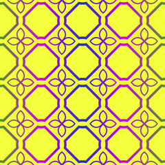 Vector Illustration. Pattern With Geometric Ornament, Decorative Border. Design For Print Fabric. Paper For Scrapbook. Yellow rainbow color