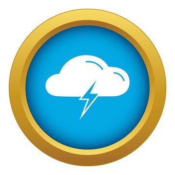 Light bolt battery icon blue vector isolated on white background for any design