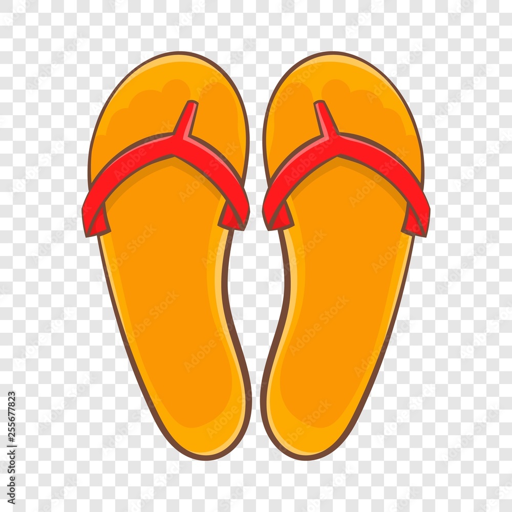 Poster flips flops icon in cartoon style isolated on background for any web design