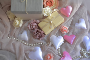 wedding gift located among the wedding decorations