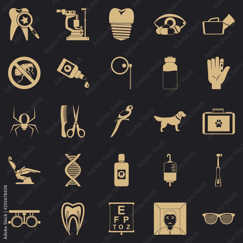 Poster relatives icons set. simple set of 25 relatives vector icons for web for any design
