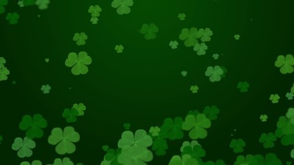 St. Patrick's Day green Shamrock Leaves background. Patrick's Day backdrop with growing clover leaf extreme close-up. Patrick Day pub party background