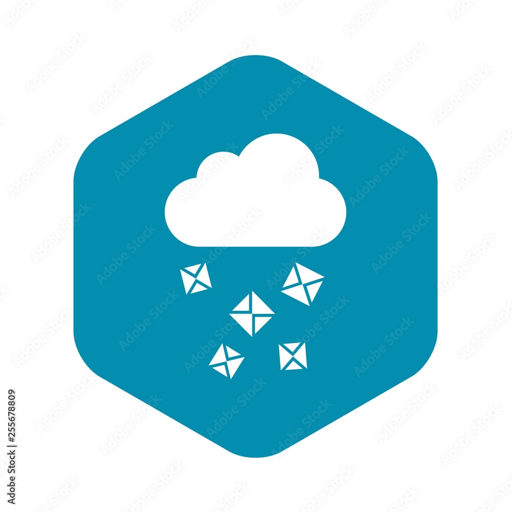 Poster cloud and hail icon in simple style isolated vector illustration