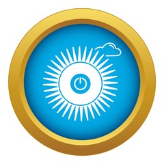 Switch sun off icon blue vector isolated on white background for any design