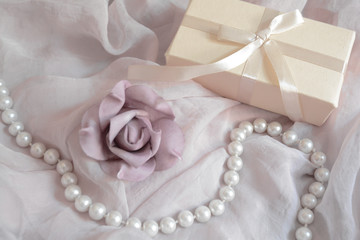 Fototapeta premium wedding gift located among the wedding decorations