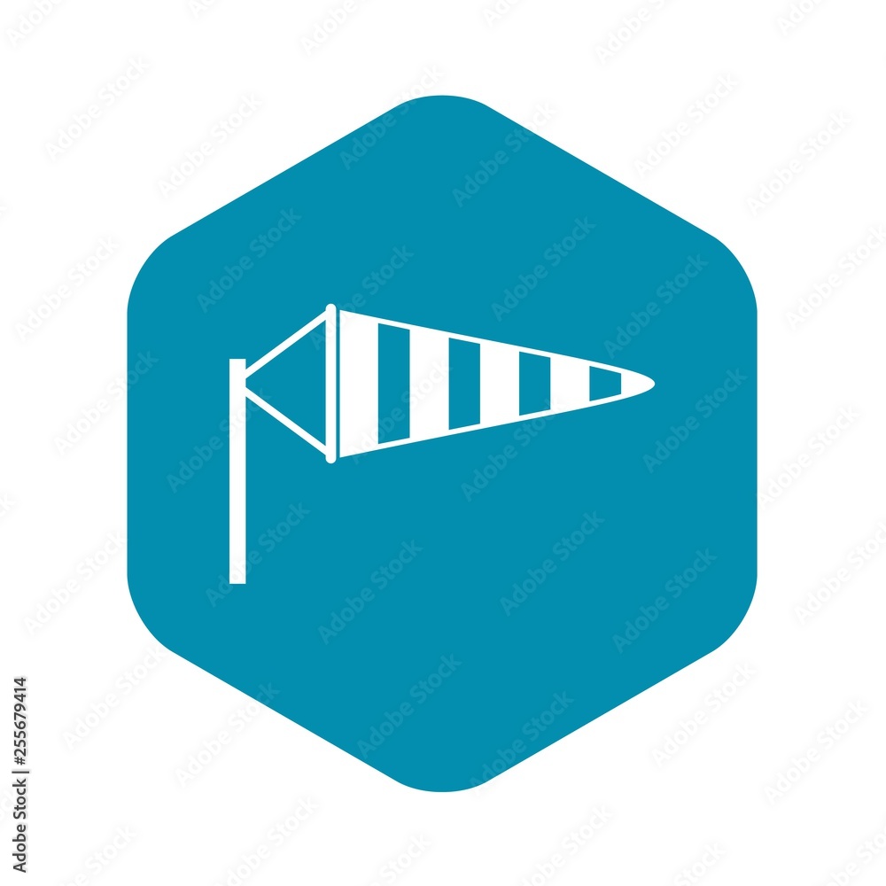 Poster windsock icon in simple style isolated vector illustration