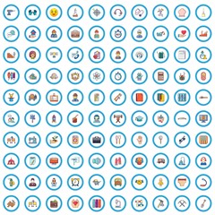 100 helper icons set. Cartoon illustration of 100 helper vector icons isolated on white background