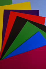 cardboard sheets of different colors