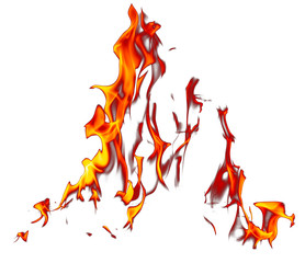 Flame of fire isolated on white background