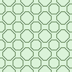 Decorative Geometric Ornament. Seamless Pattern. Vector Illustration. Tribal Ethnic Arabic, Indian, Motif. For Interior Design, Color Wallpaper. Green color