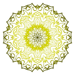 Mandala. For Design, Greeting Card, Invitation, Coloring Book. Arabic, Indian, Motifs. Vector Illustration. Green olive color