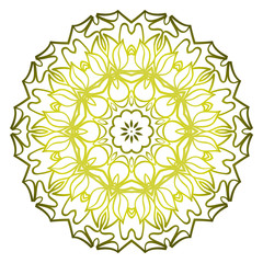 Mandala. For Design, Greeting Card, Invitation, Coloring Book. Arabic, Indian, Motifs. Vector Illustration. Green olive color