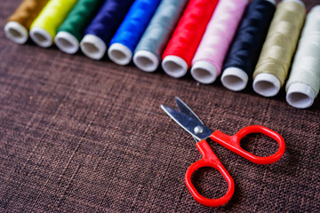Color cotton sewing threads rolls