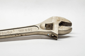 Large crescent style adjustable wrench - closeup