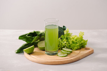 Various green organic salad ingredients on white background. Healthy lifestyle or detox diet food concept