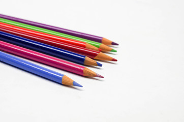 Assorted colored drawing pencils