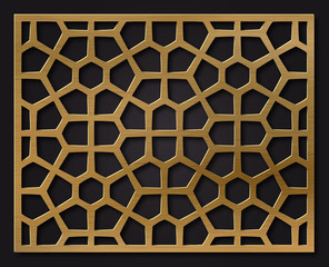 Laser cutting template. Oriental geometric ornament.