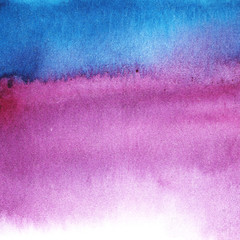abstraction watercolor background purple pink and blue color with divorce gradient. hand drawn