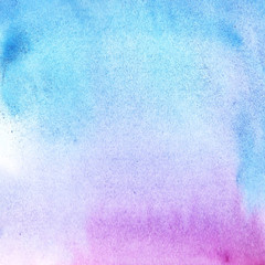 abstraction watercolor background purple pink and blue color with divorce gradient. hand drawn