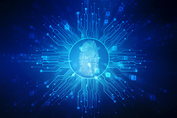 Fingerprint Scanning Technology Concept 2d Illustration