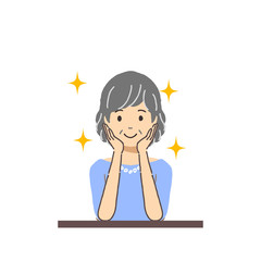 シニア女性　笑顔