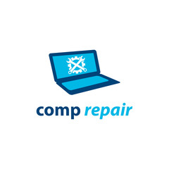 computer, laptop repair service logo vector