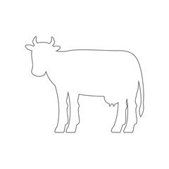 Cow silhouette. Outline. Vector.