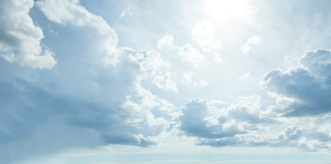 Sky and clouds with sun light, nature background