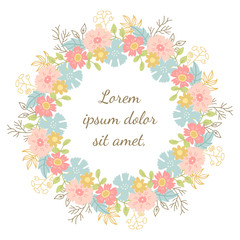 A wreath of decorative flowers.