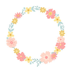 A wreath of decorative flowers.