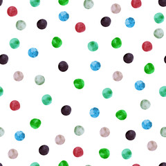 Seamless pattern with colorful polka dots