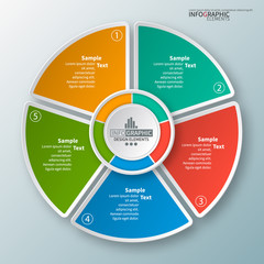 Abstract 3D Paper Infographics. Business template .Vector illustration